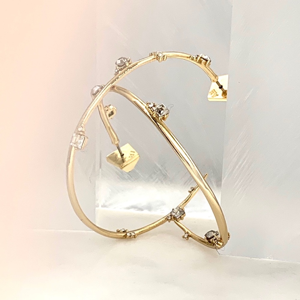 Alexis Bittar open Hoop Crystal Lace Earrings New